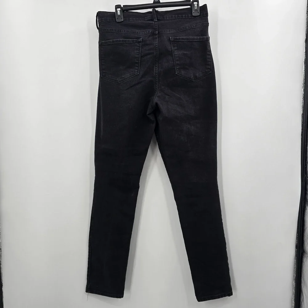 Old Navy Jeans Womens 14Curvy Profile Mid Rise Skinny Black Long Stretch Denim
